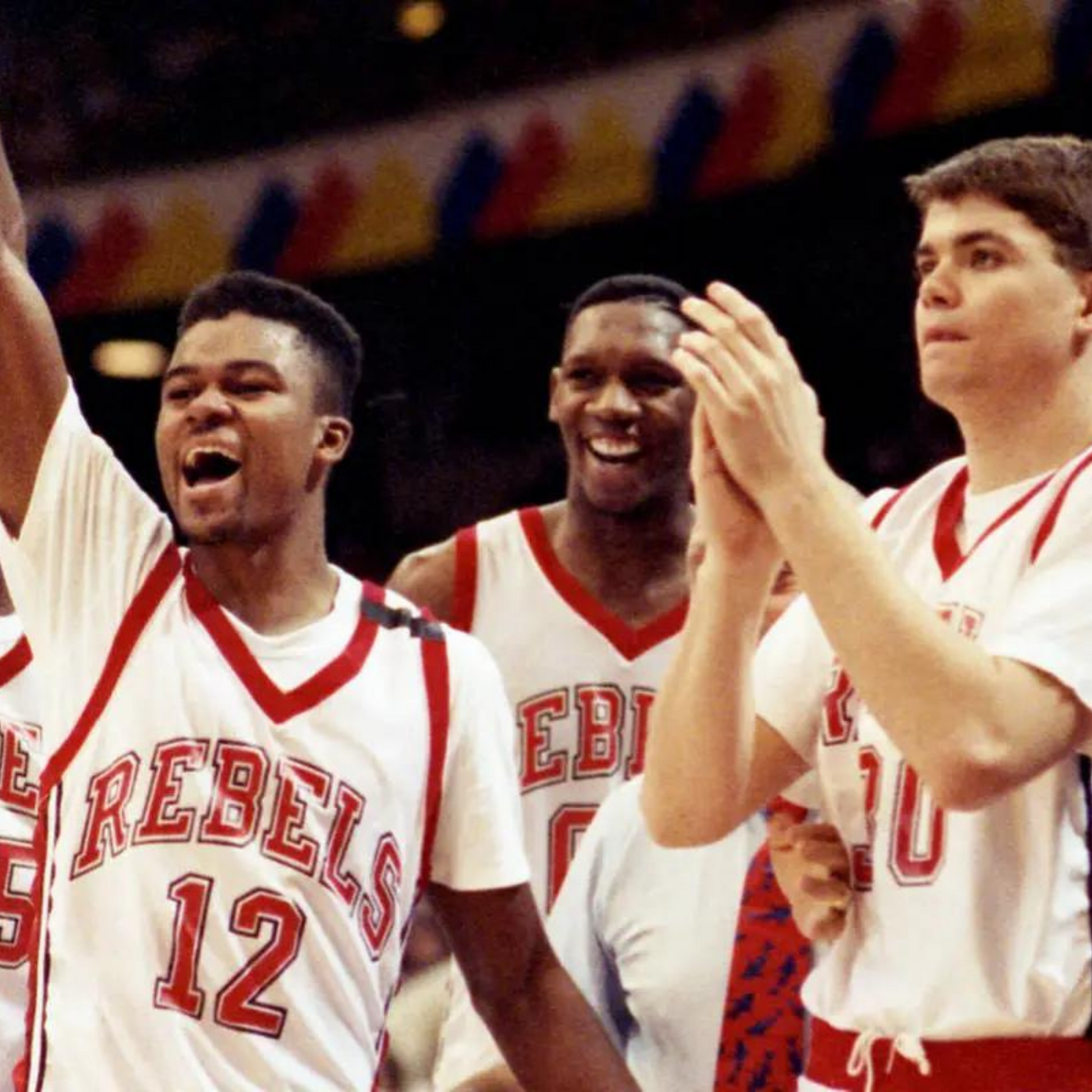 Anderson Hunt celebrates with his teammates