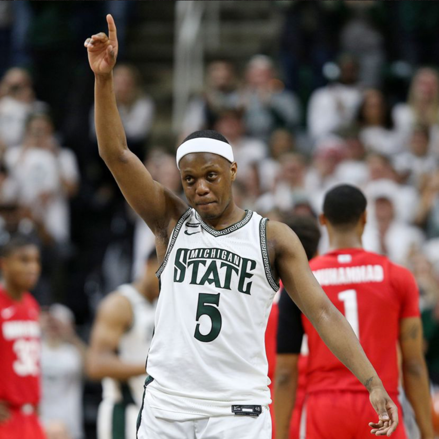 Cassius Winston at a Michigan State University basketball game